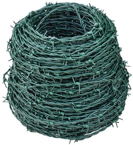 Barbed wire ZnPVC 2.0/2.5mmx100m green