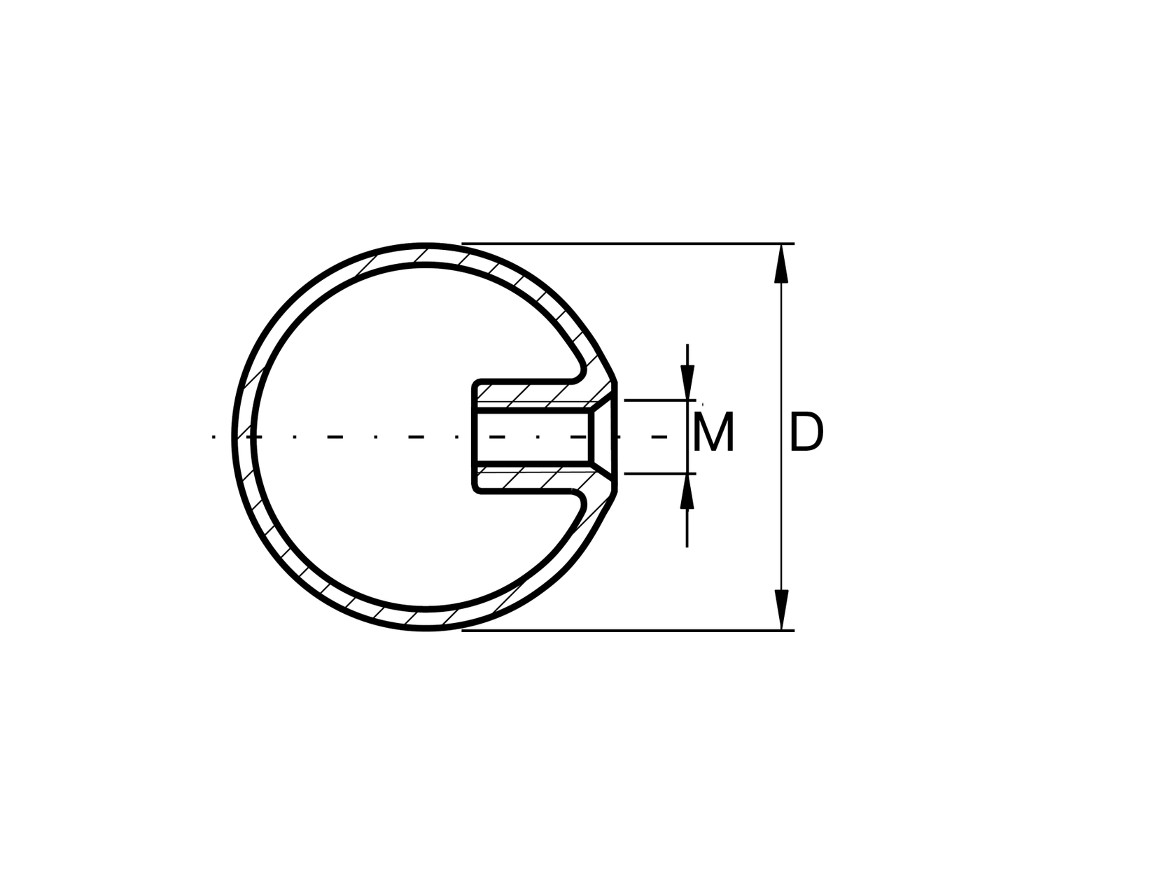 Záslepka - guľa dutá