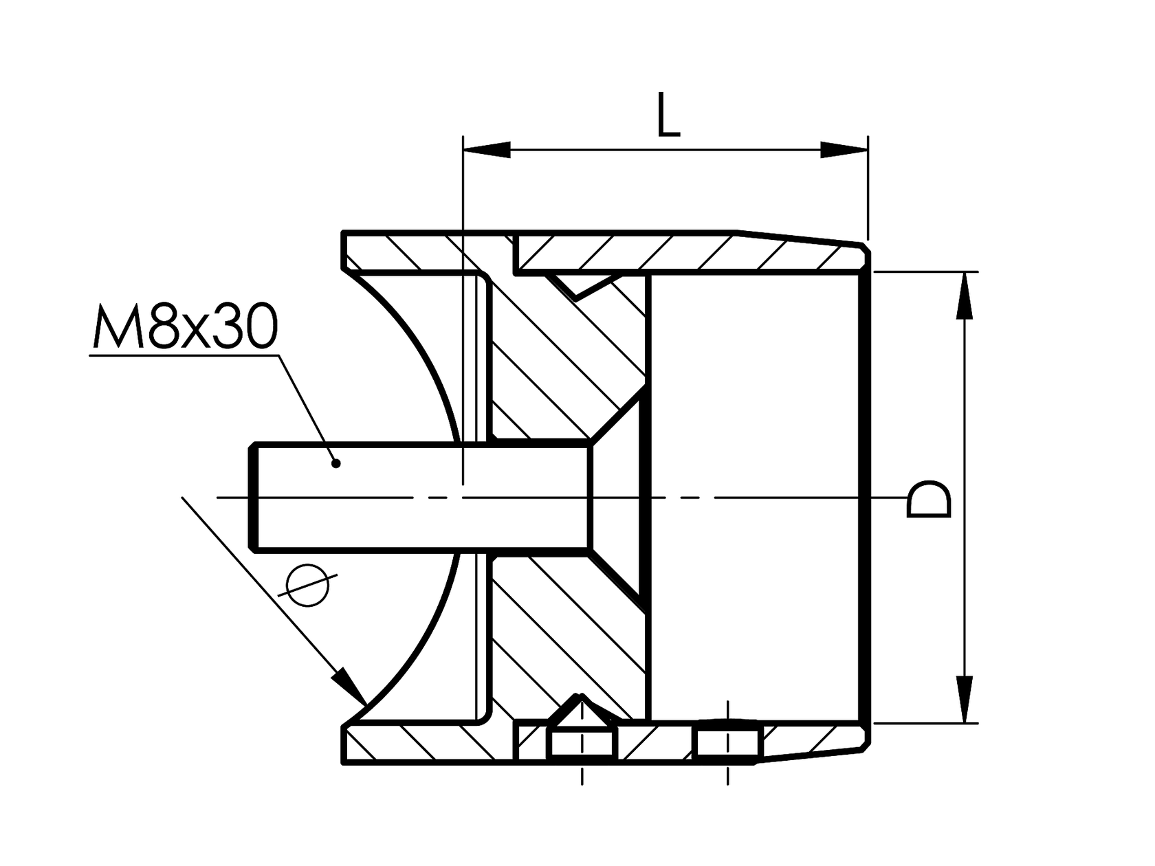 Držiak výplne osový