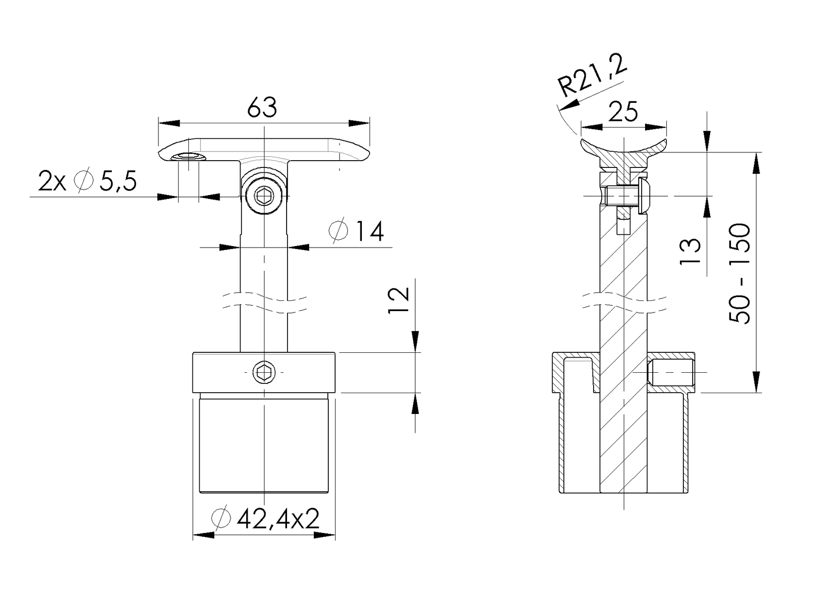 Držiak madla na stĺpik