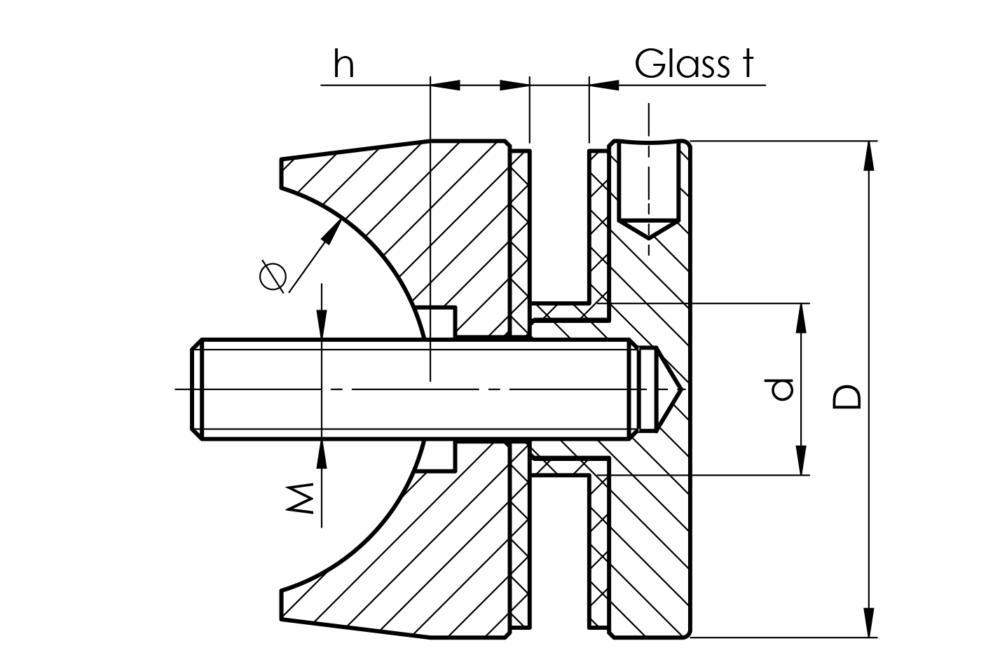 Držiak výplne skla Model