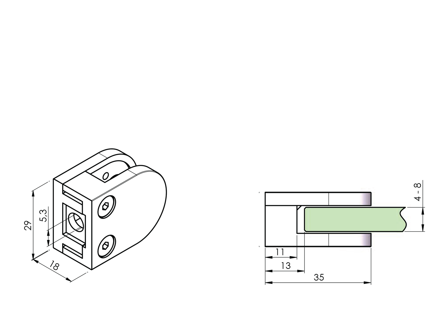 Držiak výplne skla