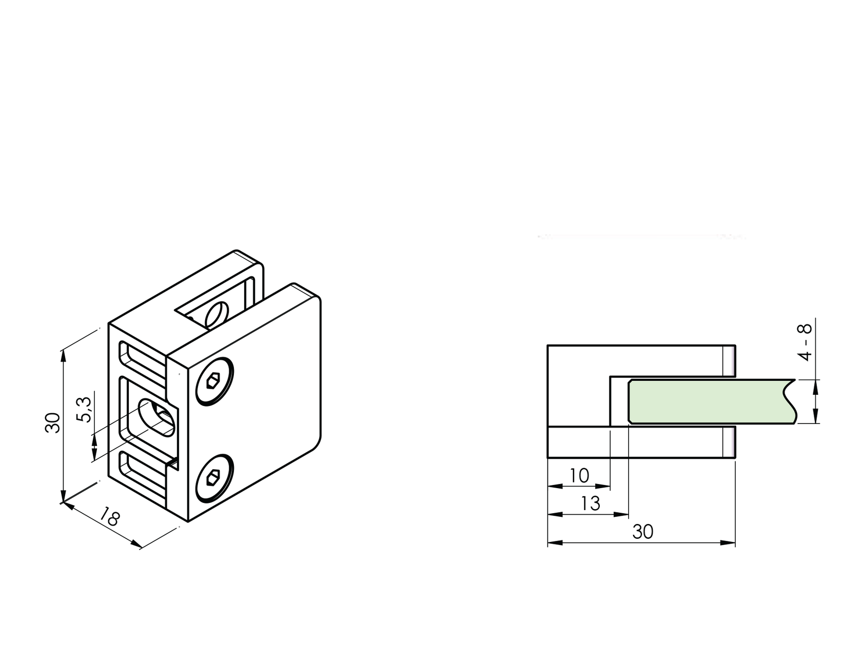 Držiak výplne skla