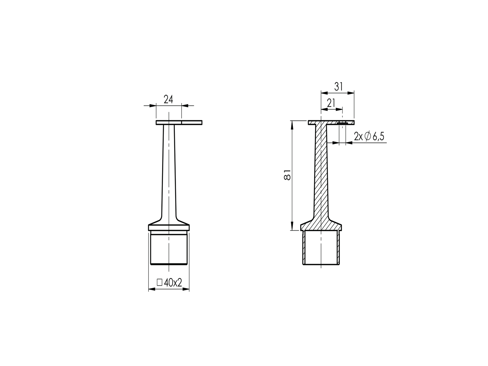 Držiak madla rohový