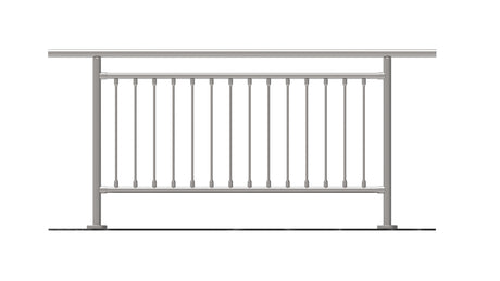 Zábradlie vertikal, VK- rovné AISI304, D42,4/d12ve