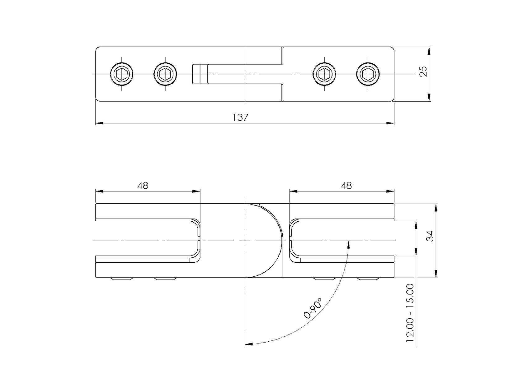 Držiak skla - sklo/sklo - nastavitelny