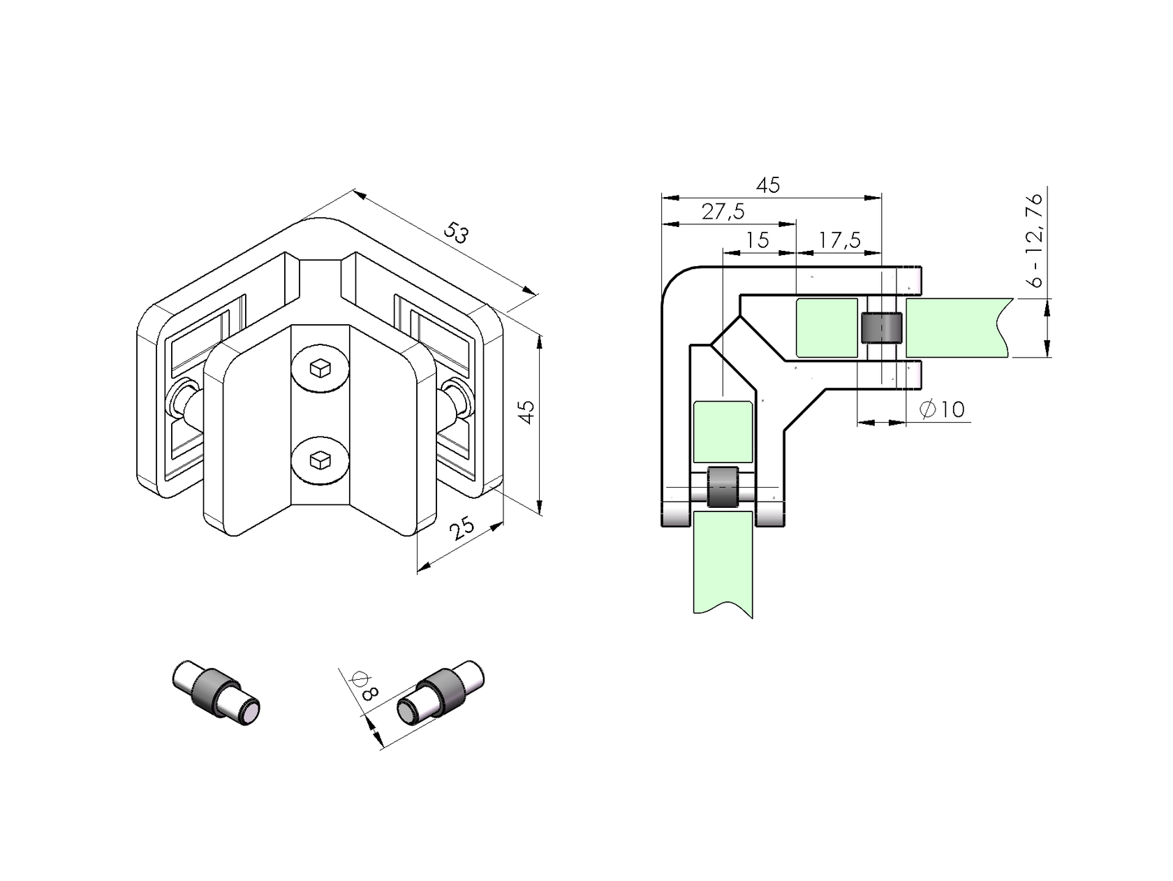 Držiak výplne skla