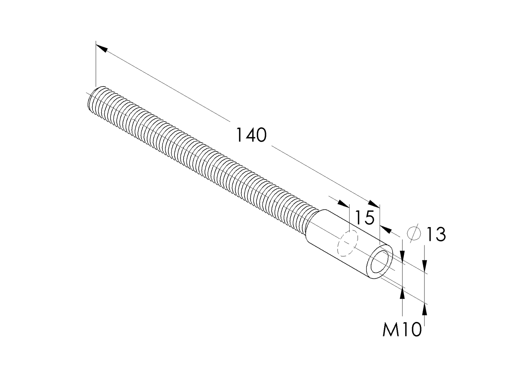 Nerezová kotva M10, L=140mm