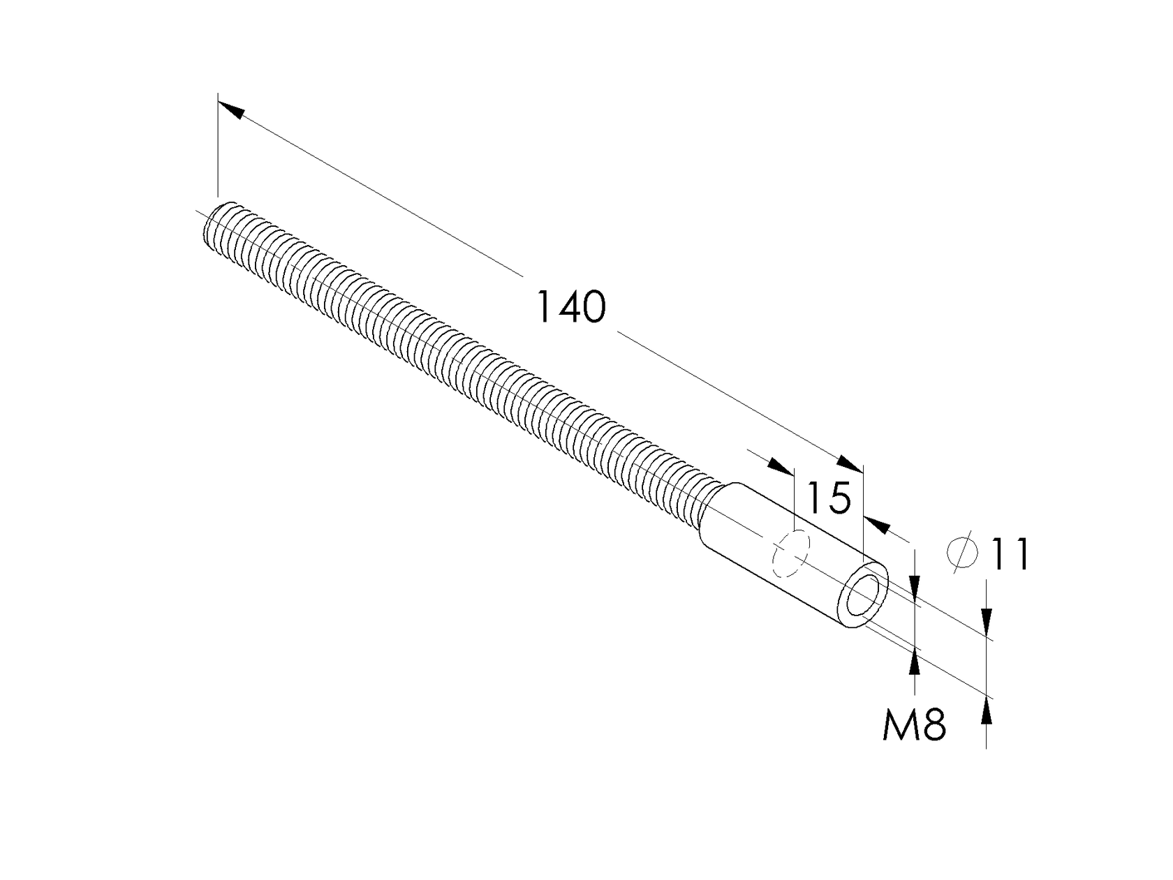 Nerezová kotva M8, L=140mm