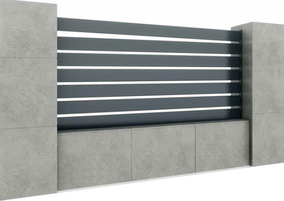 Hliníkový plot s latou 20x100, 1,7x2m