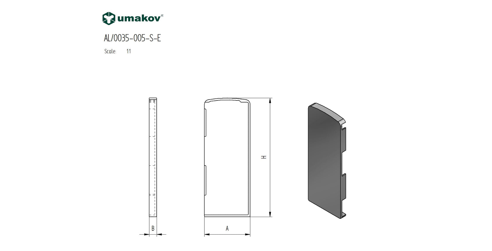 Záslepka pre profil AL/0005-S-E