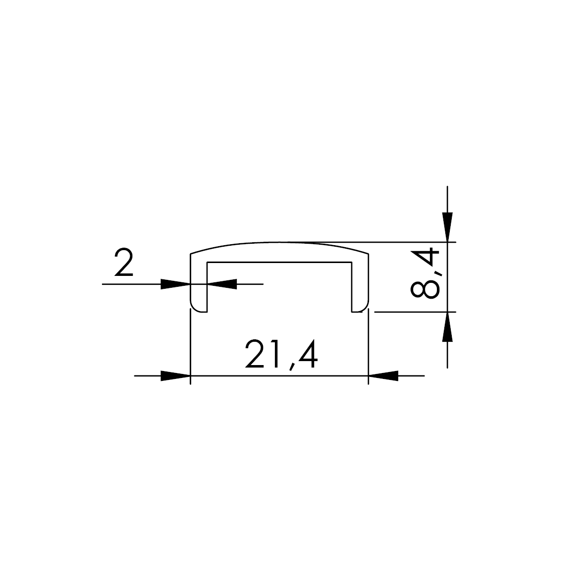Madlo držiak skla AL-elox