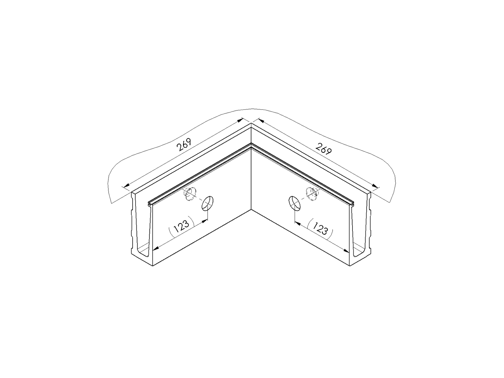 Celosklenené zábradlie-profil-bočné kotvenie