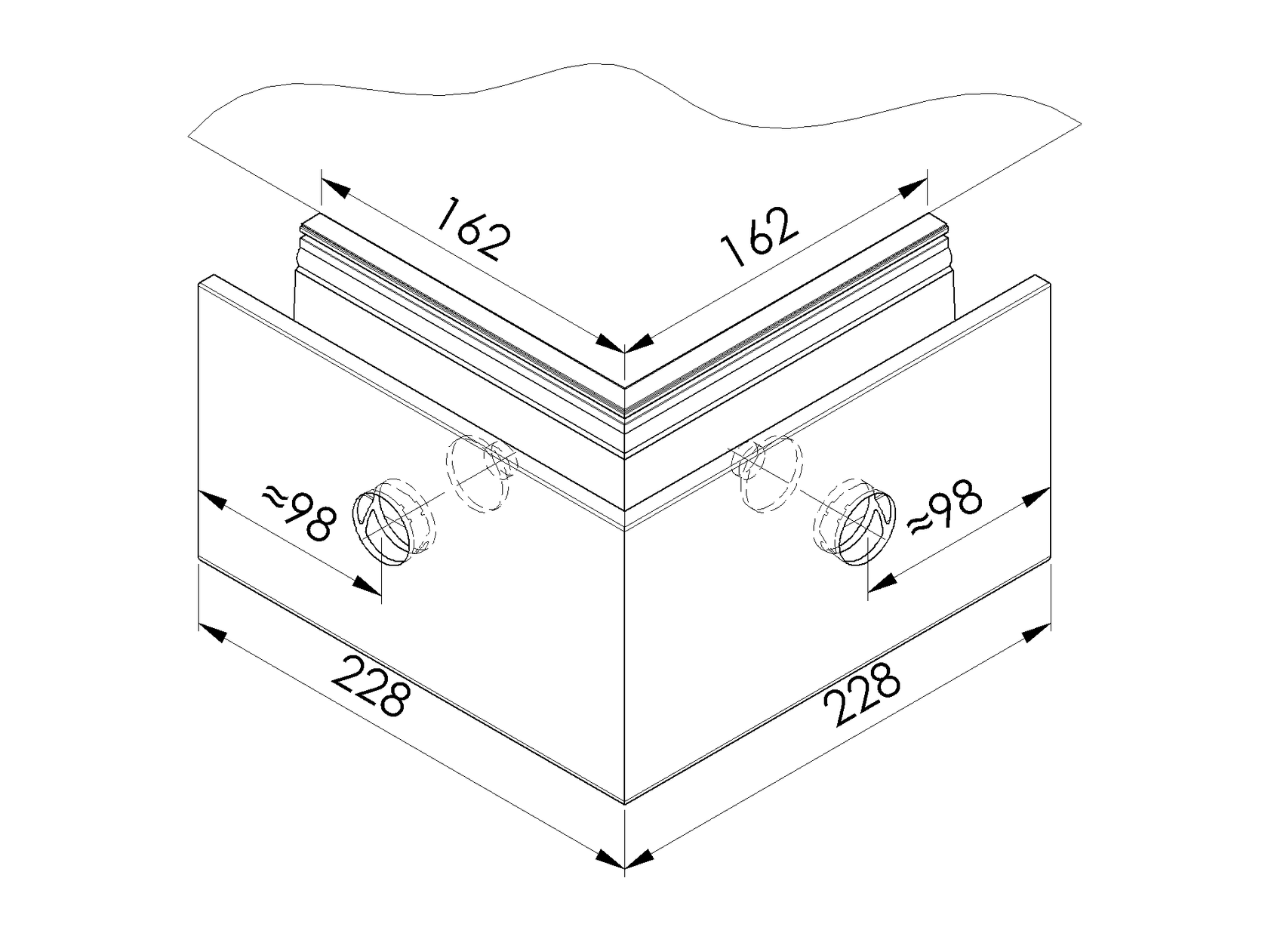 Celosklenené zábradlie-profil-bočné kotvenie