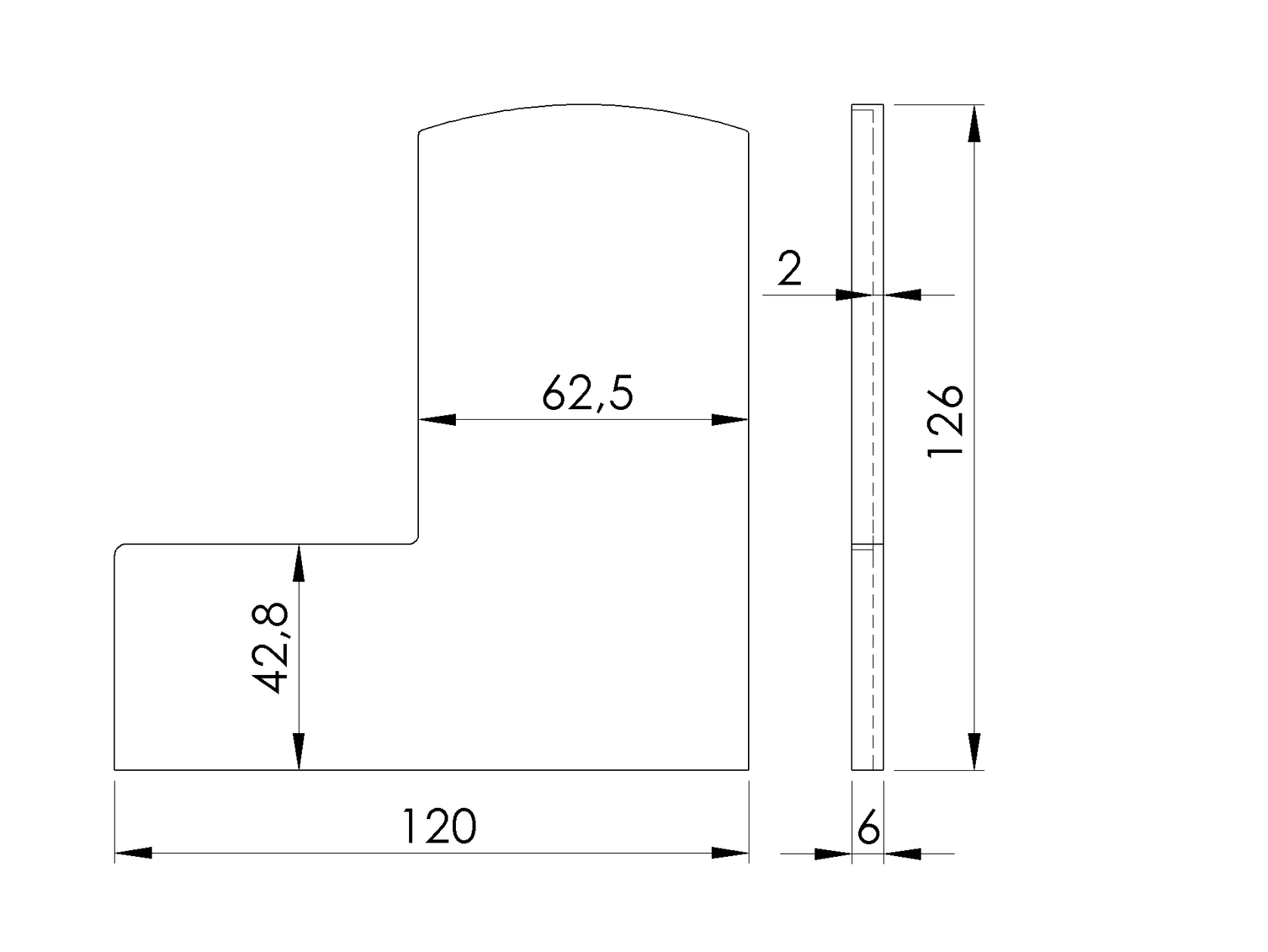 Záslepka pre profil Al/0006-UNO-S-E + kryciu lištu