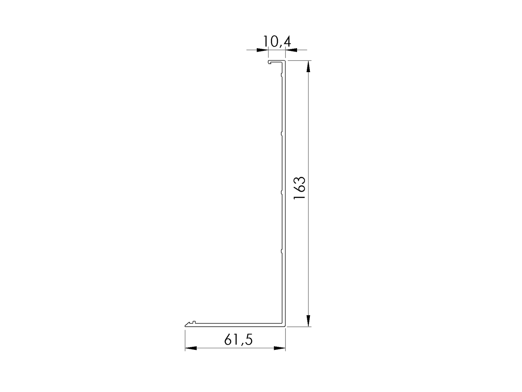 Krycia lišta pre bočný dutý profil AL/0011-LIGHT