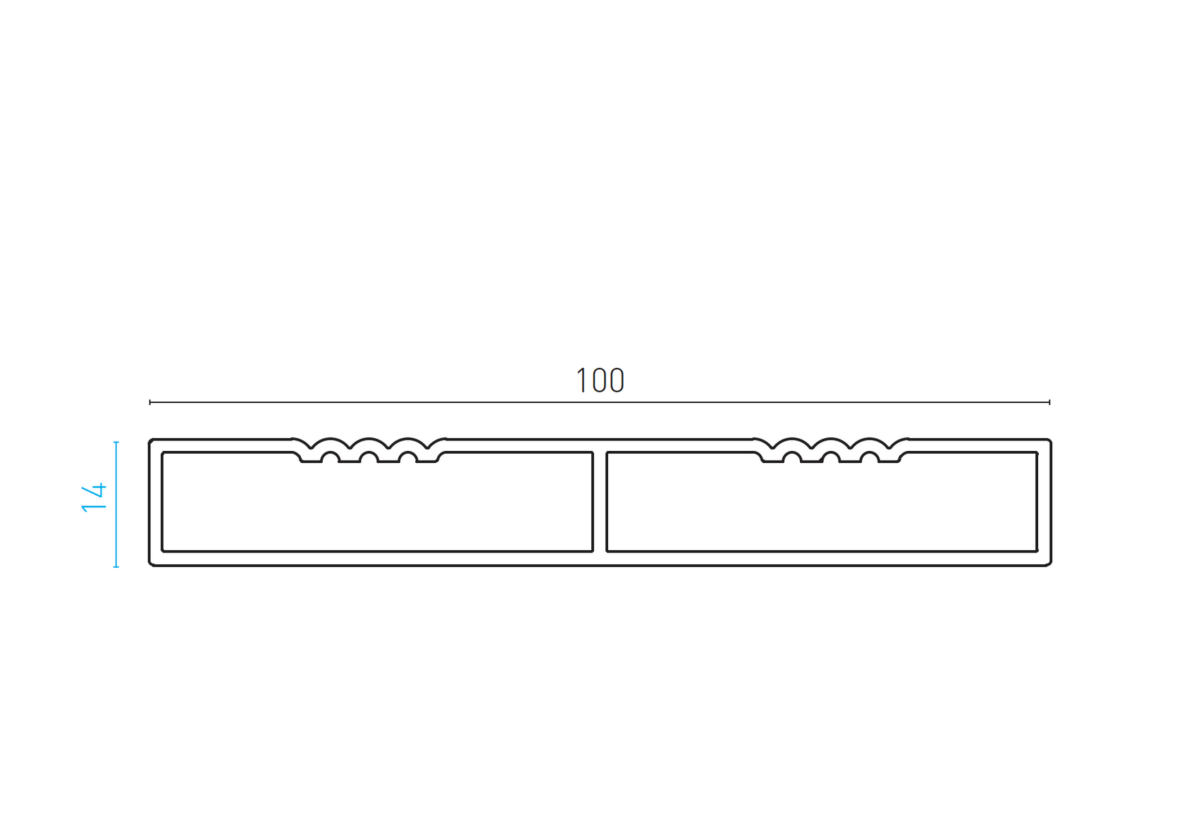 Hliníková plotová výplň 14x100-6000mm