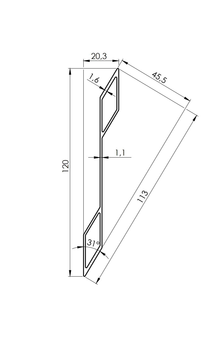 Hliníková plotová žalúzia 20x120-2000mm