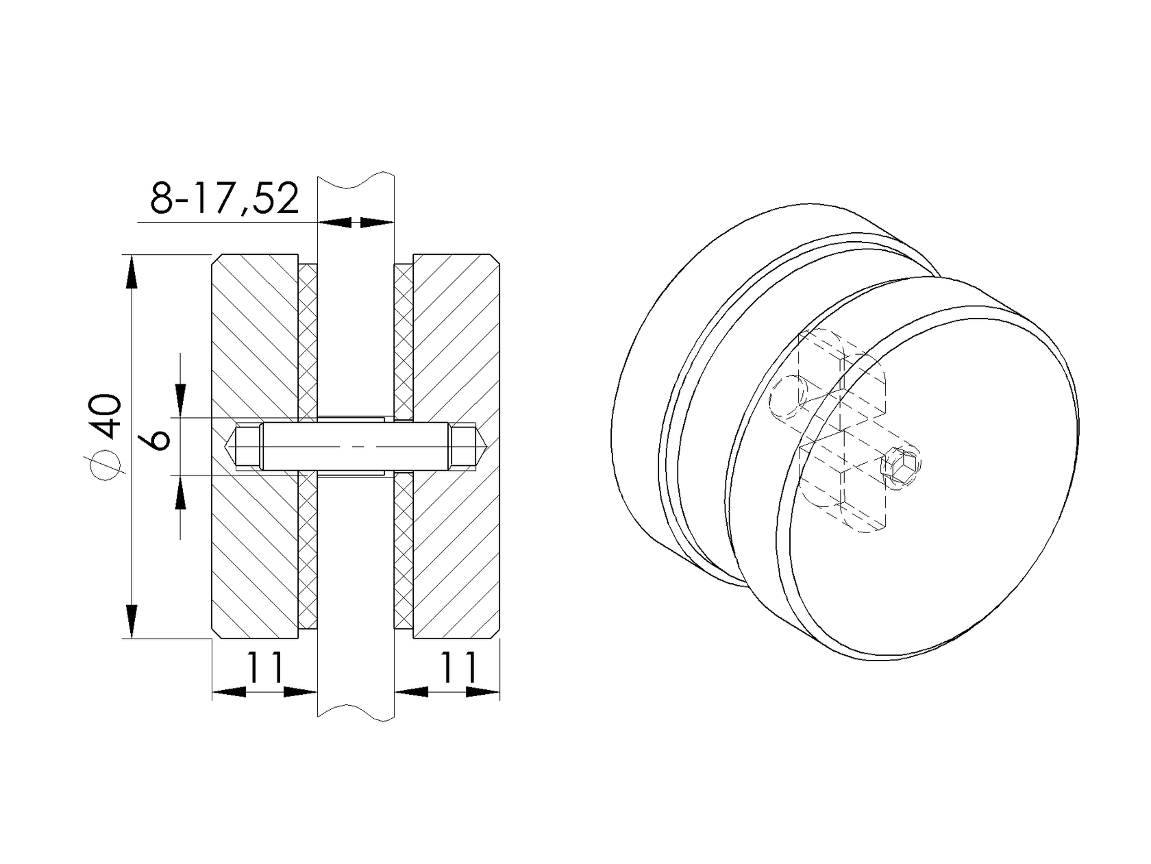 Držiak výplne skla