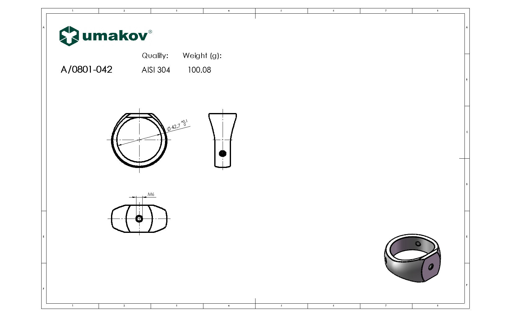 Držiak na výplň - prstenec