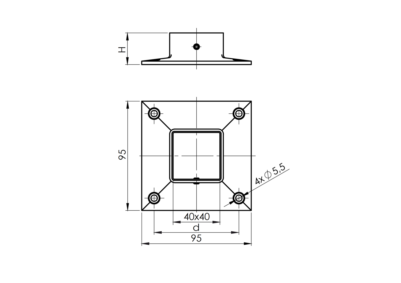 Držiak madla - kotvenie na stenu