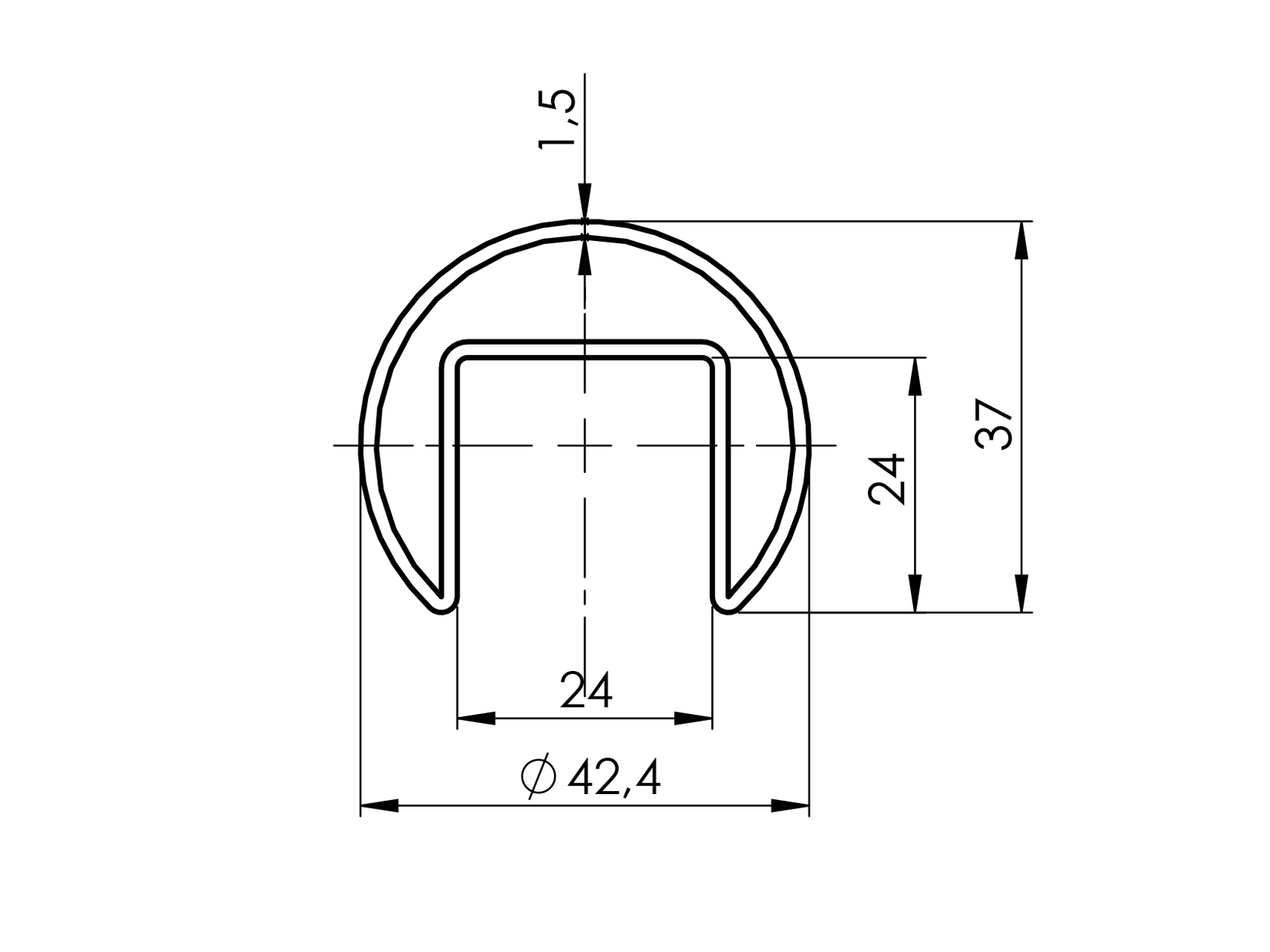 Madlo hlinikové-držiak skla
