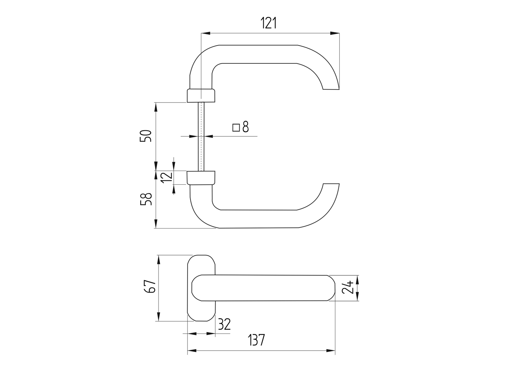 Kľúčka plastová L125, b25mm