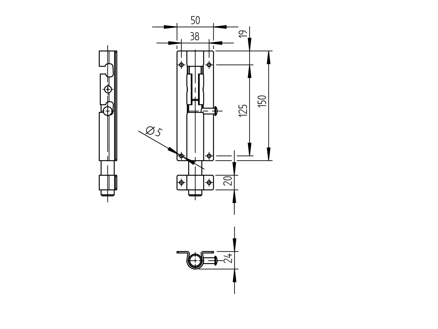 Zástrč brány-na zaistenie vis. zámkom Zn, D18, L=1