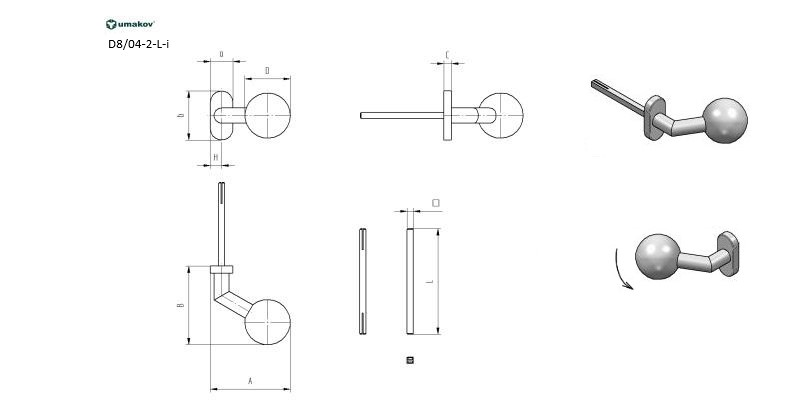 Kľučka - guľa pevná- pár AISI 304, K320, ľavá