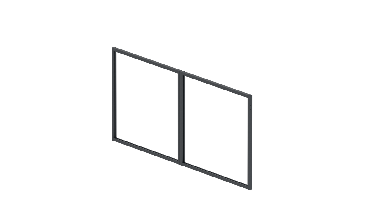 Aluminum Double-Leaf Gate Frame 3.92x1.85 m, Anthracite R7016 - SET