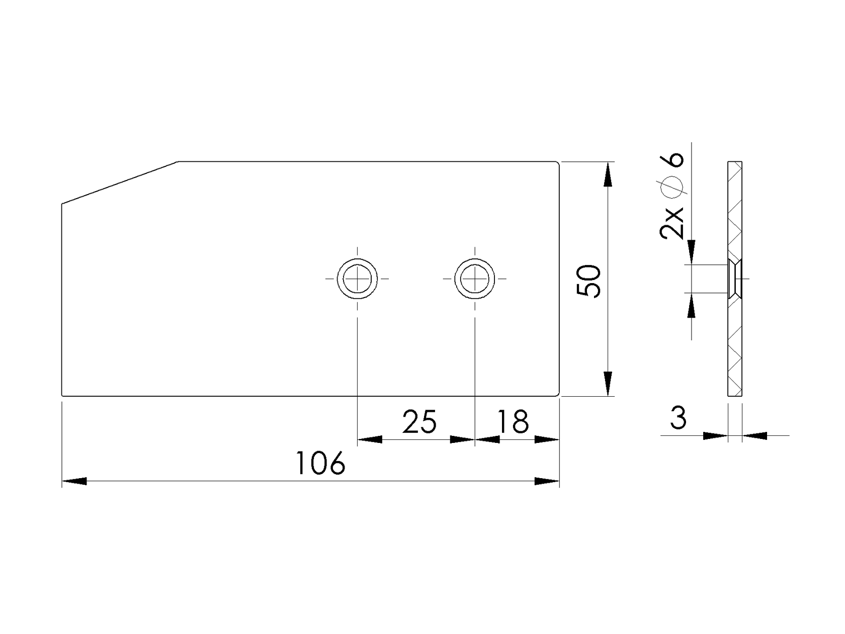 Hliníková krytka vodiacich profilov posuvnej brány 105x50 R7016