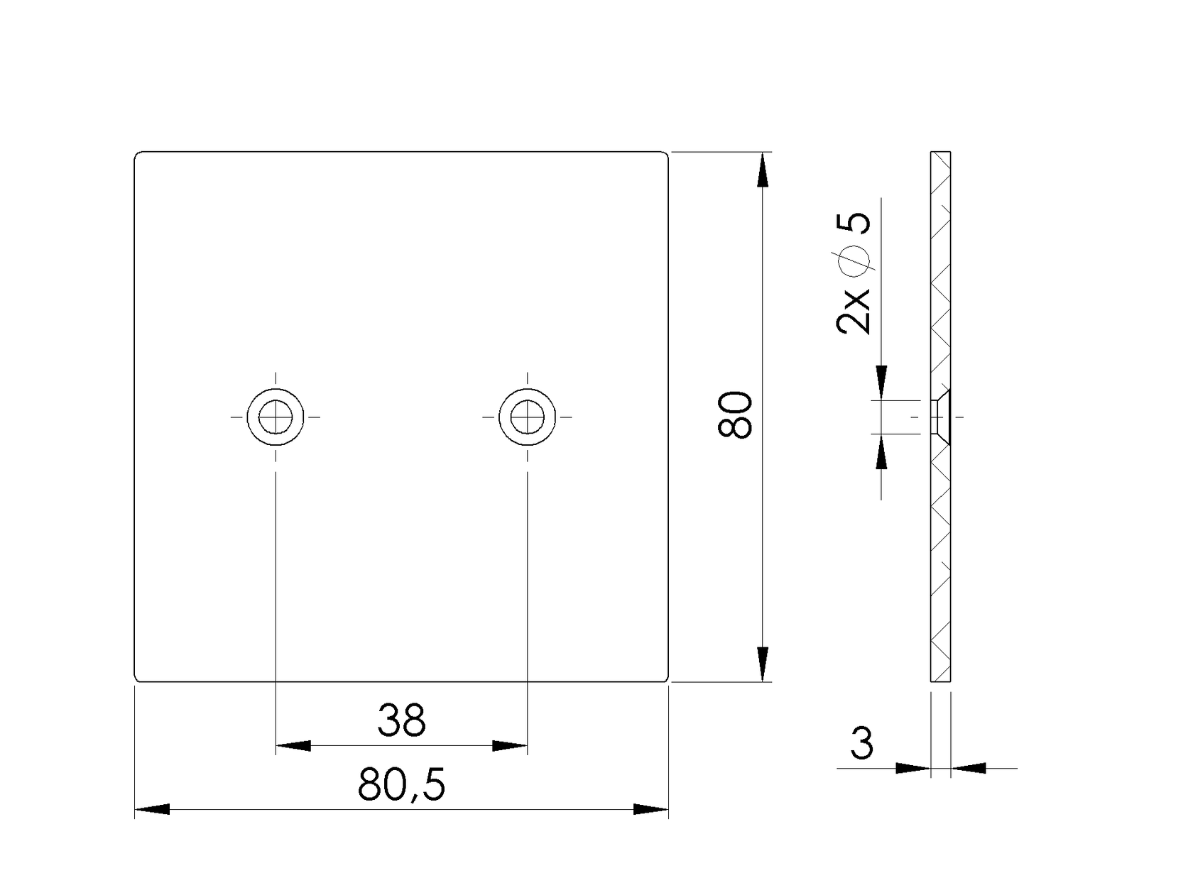 Hliníková krytka stĺpika 80x80 R7016