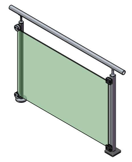 Stĺpik, vrchné kotvenie - obojstranný180°
