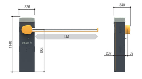 Závora s elektronikou 24V a enkoderom