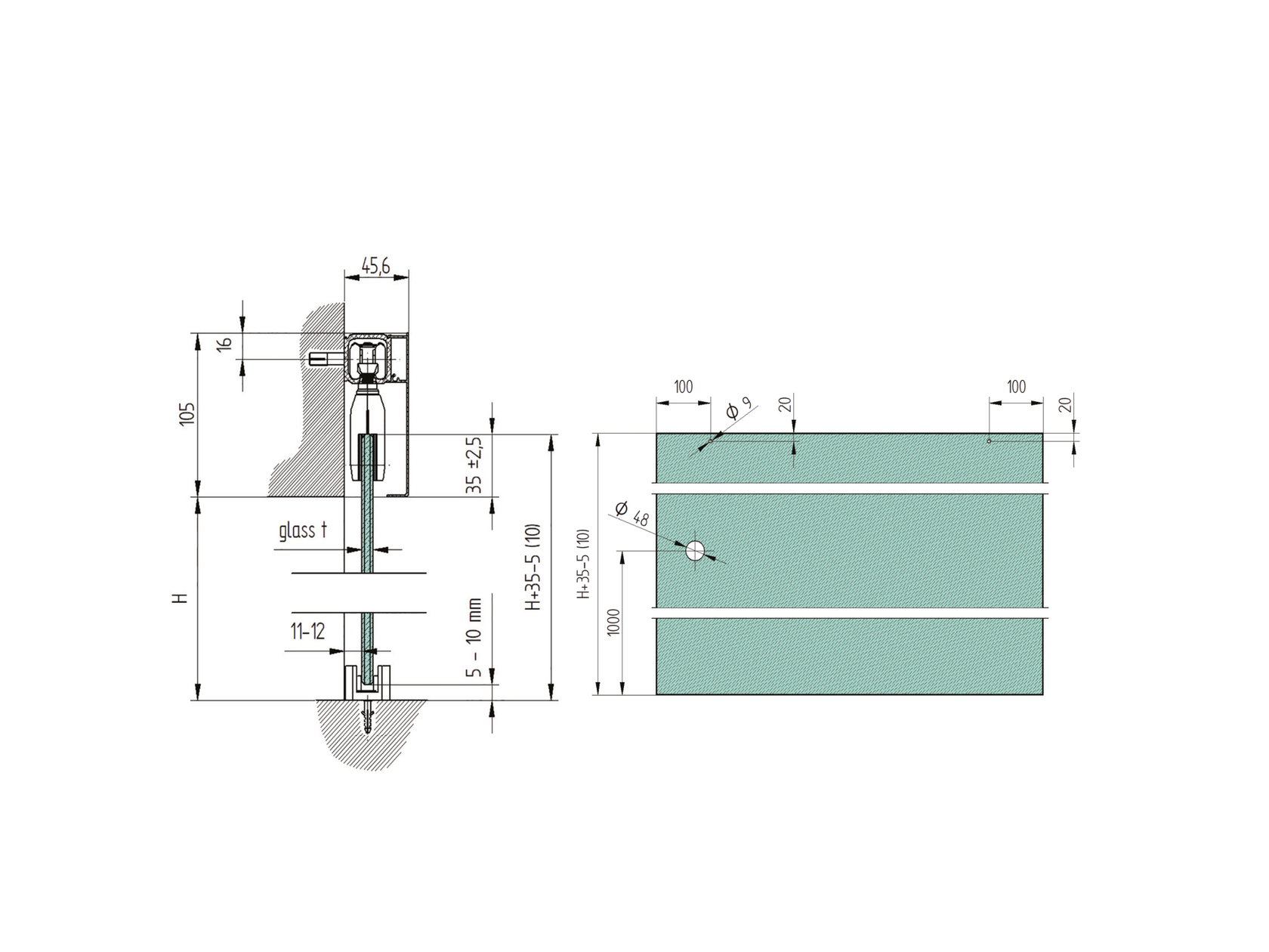 Kovanie - Posuvné dvere-lišta, AL
