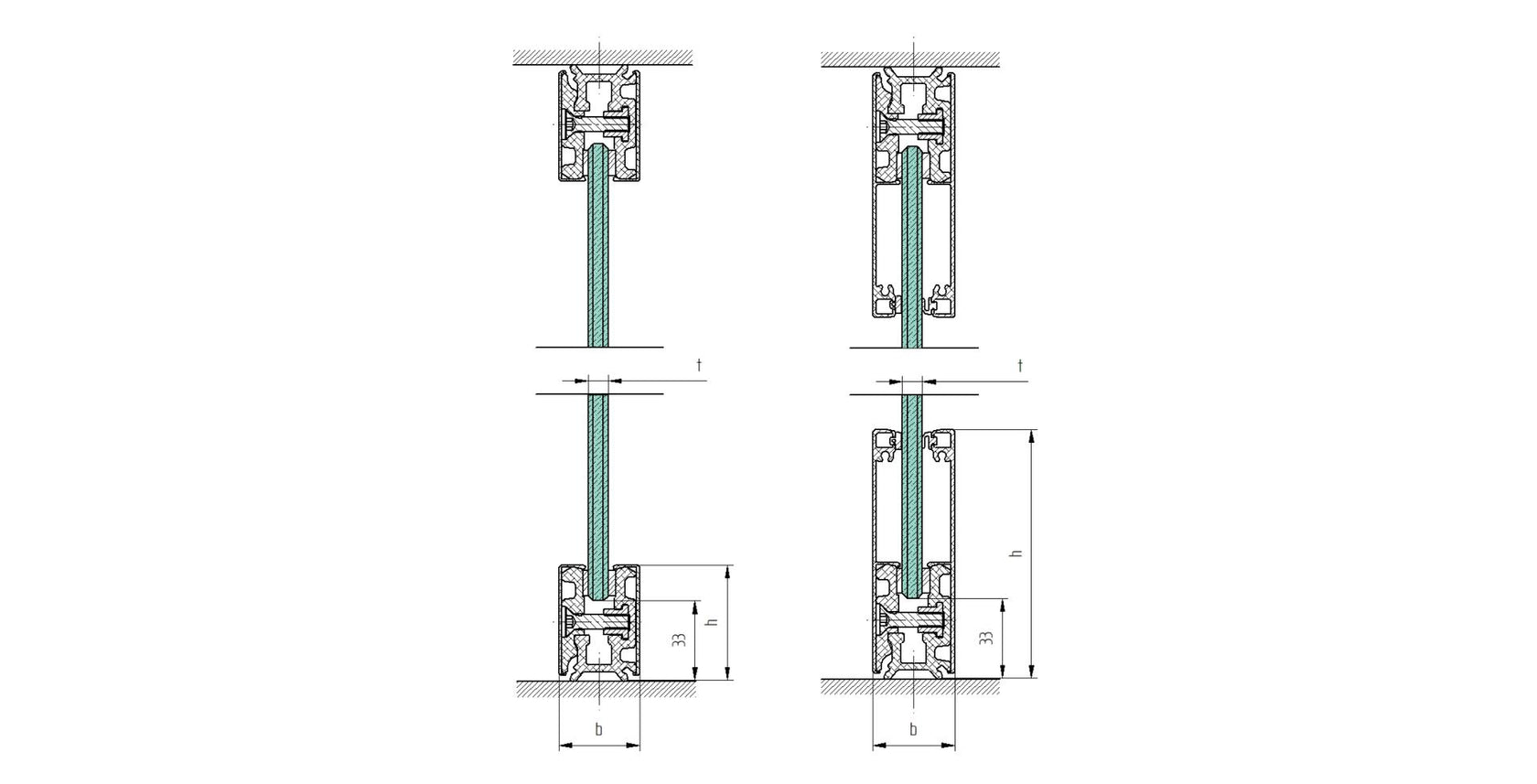 Zasklenie pevné -  set 3m profilu elox-inox