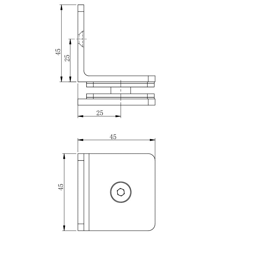 Zasklenie pevne - držiak skla,BLACK