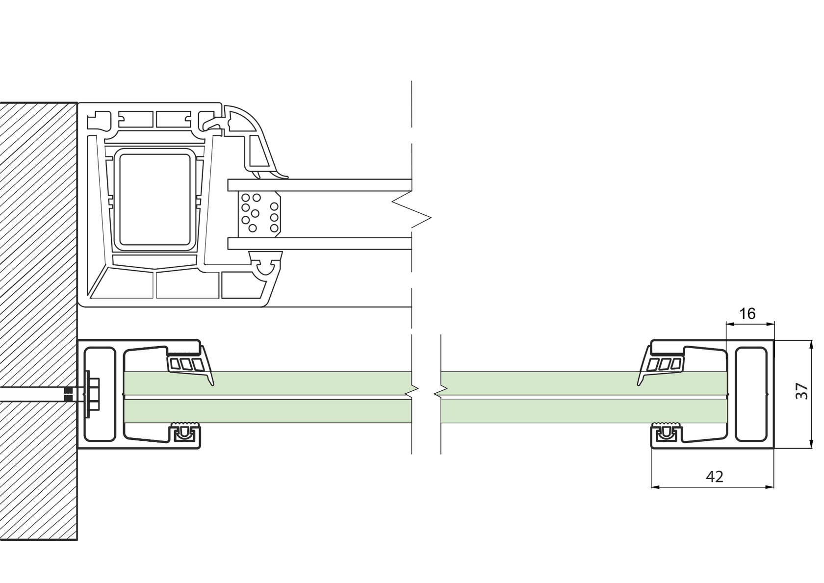 Francúzske okno AL rám bez skla, kotviť do špalety