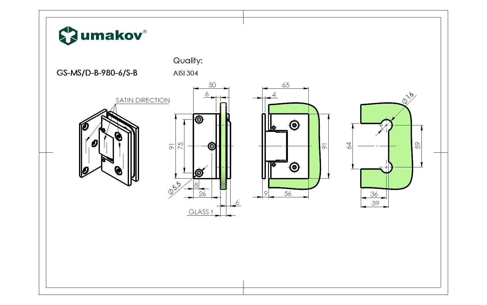 Pánt pre sklenené dvere stena/sklo flex