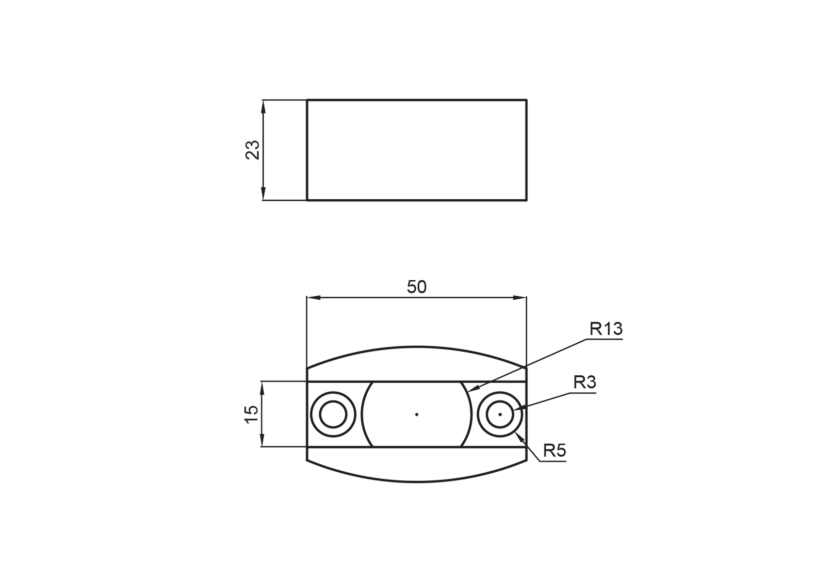 Posuv - vodítko AISI304, glass t 8,10,12mm