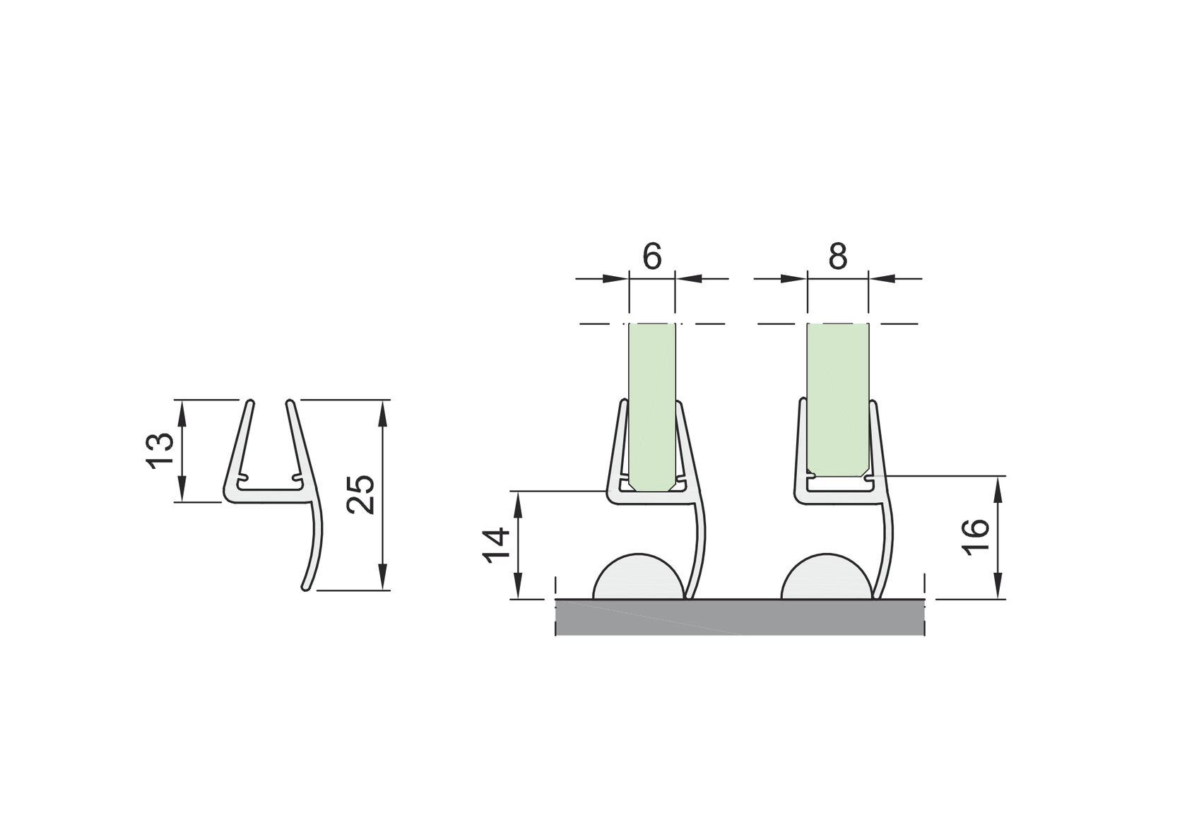Tesniaca lišta na dvere horizontálna