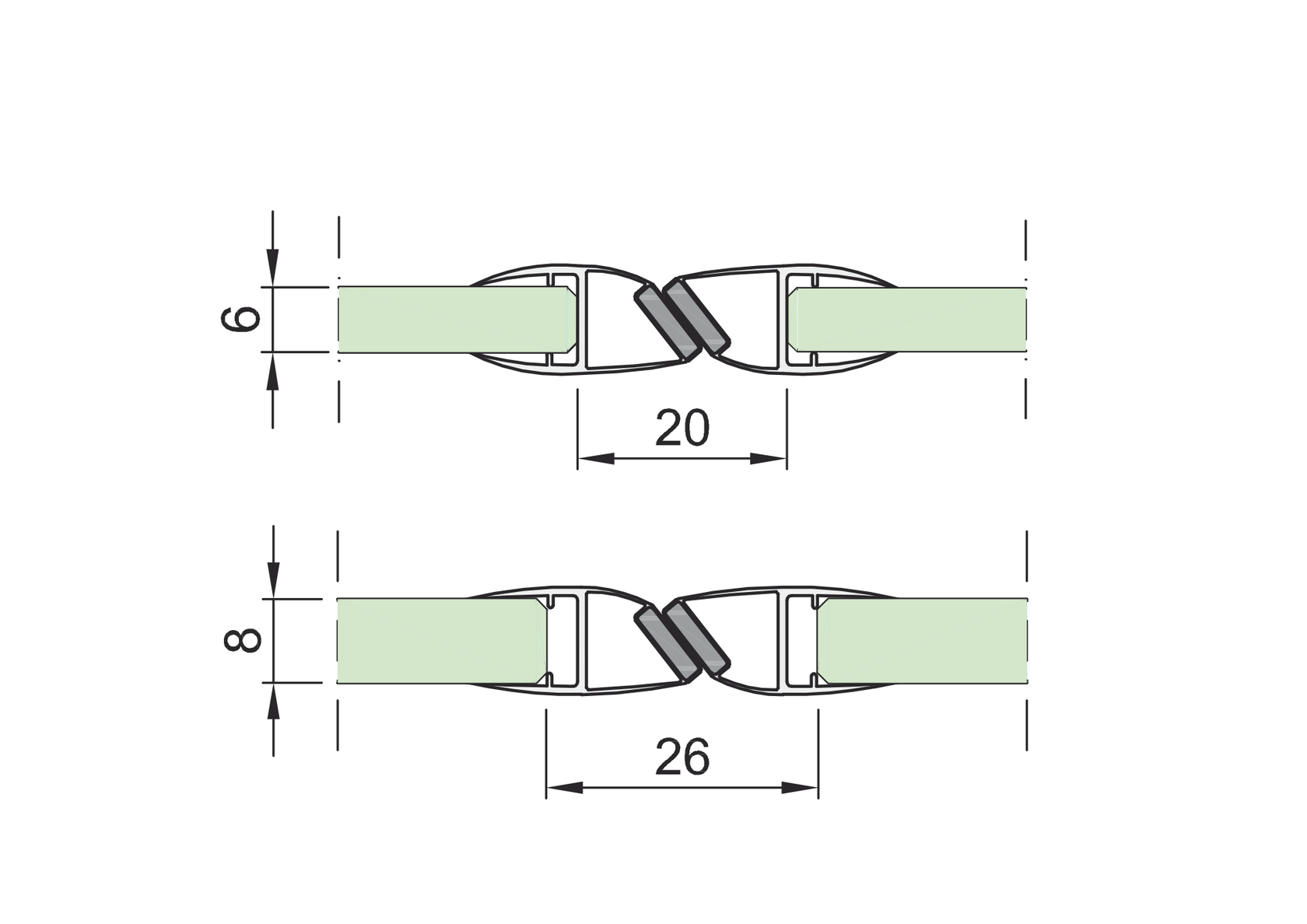 Tesniaca lišta magnetická 180.stup pár black