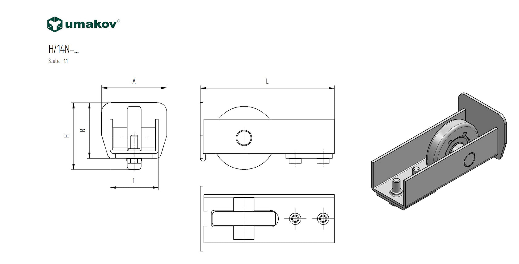 Koliesko dojazdové Zn, profile 136x142, L165mm