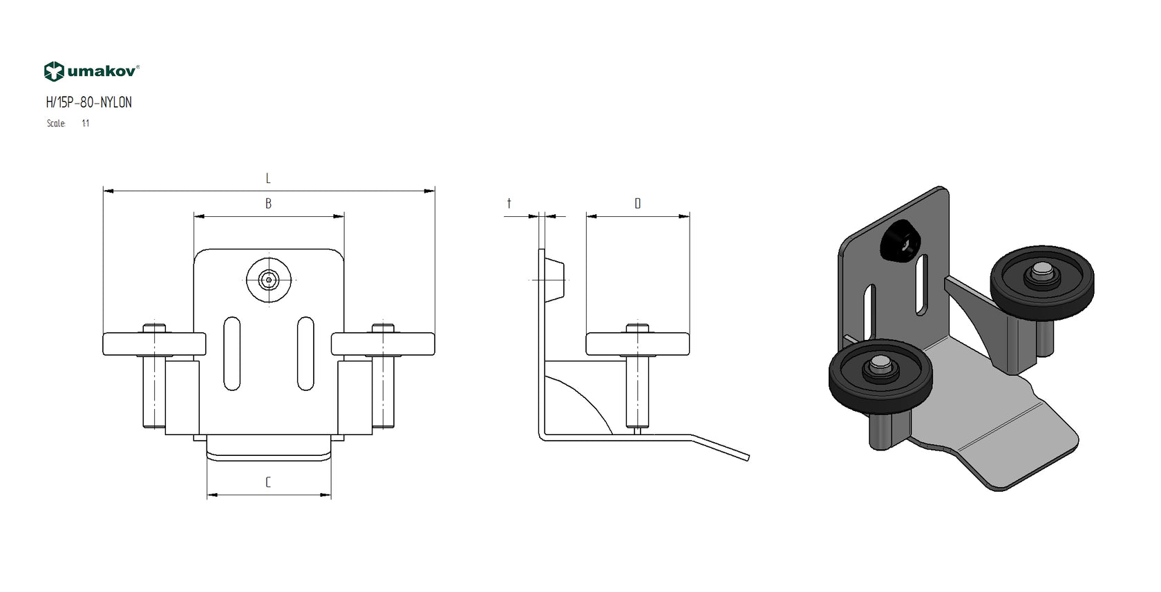 Nábeh spodný Zn, profile 80x80mm