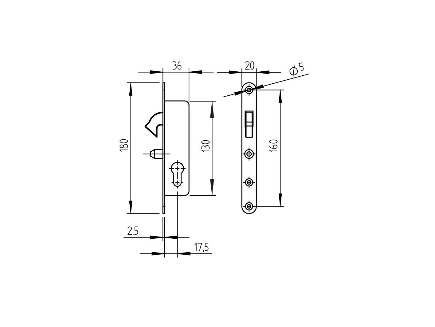 Zámok pre posuvné brány s protikusom