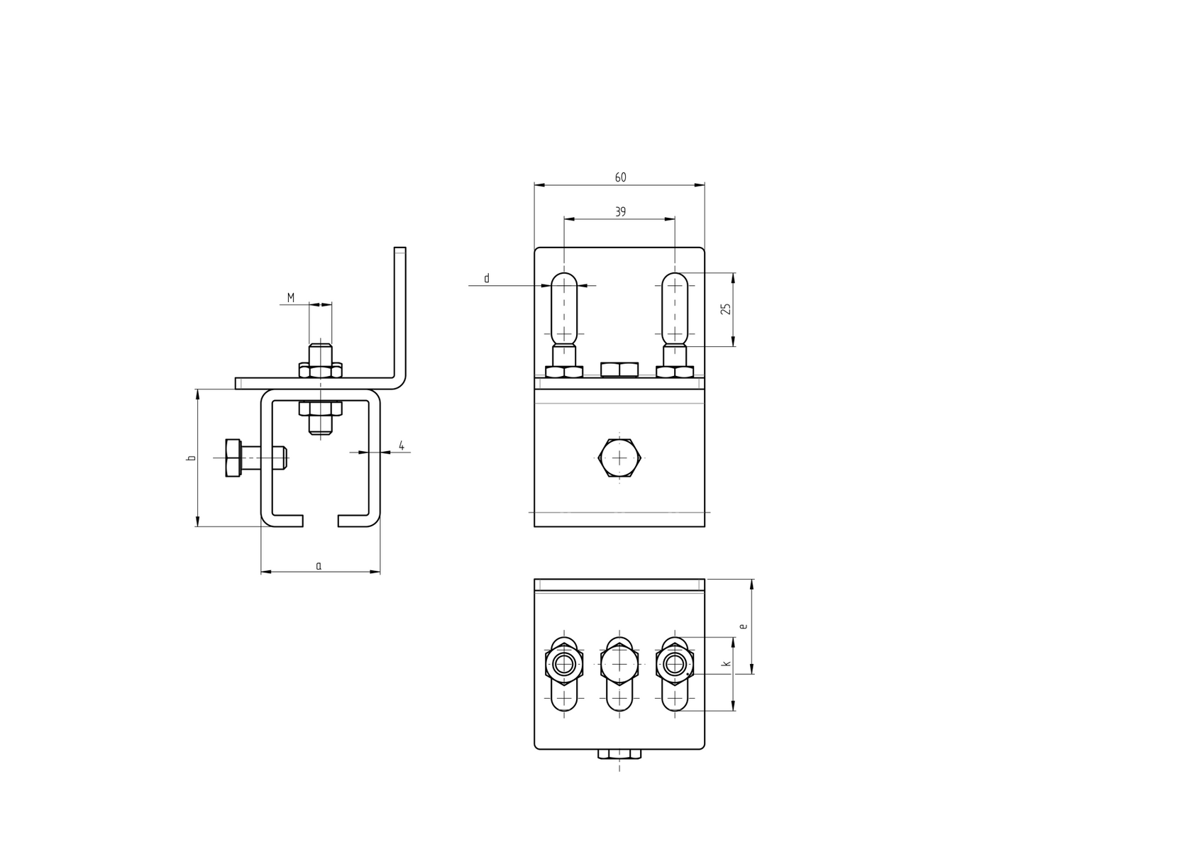 Držiak profilu - bočný Zn, profile 33x34mm