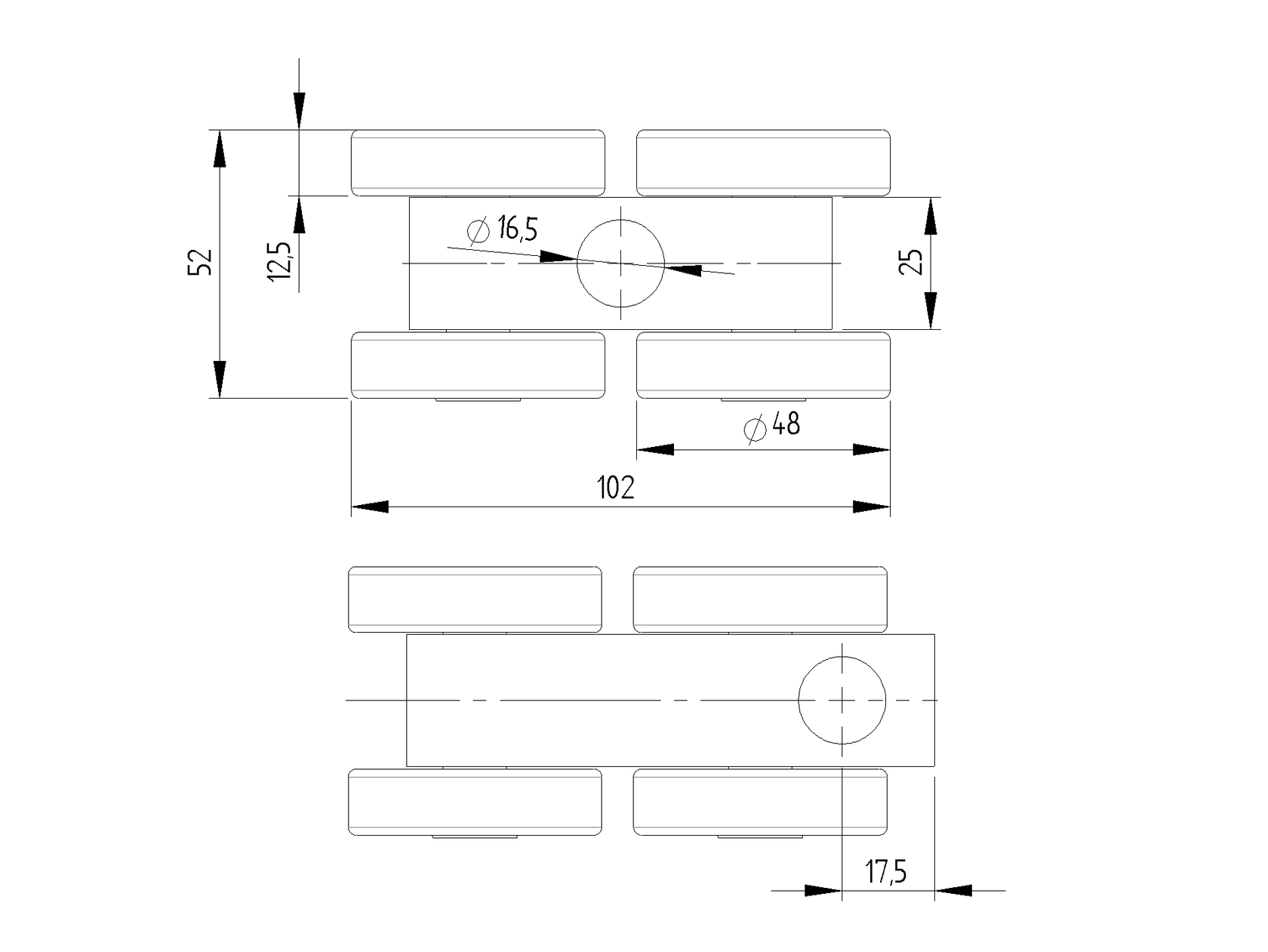 Štvorkoliesko závesné Zn