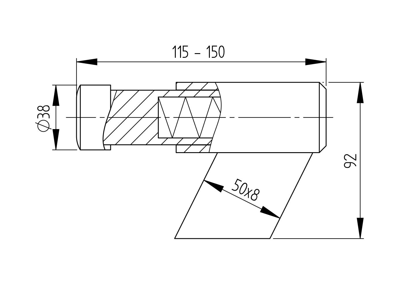 Doraz bočný s pružinou, Zn