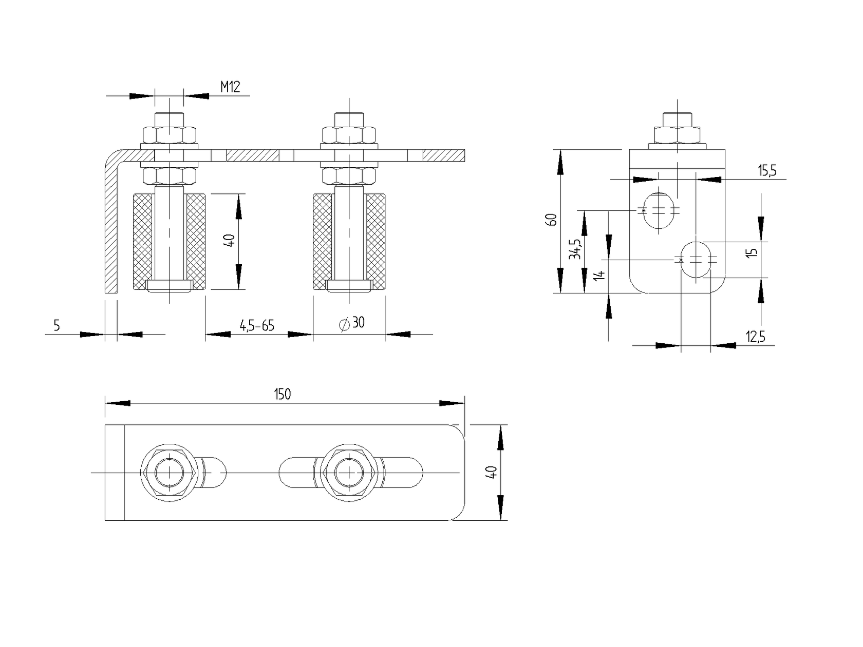 Koliesko nylonové s konzolou, Zn
