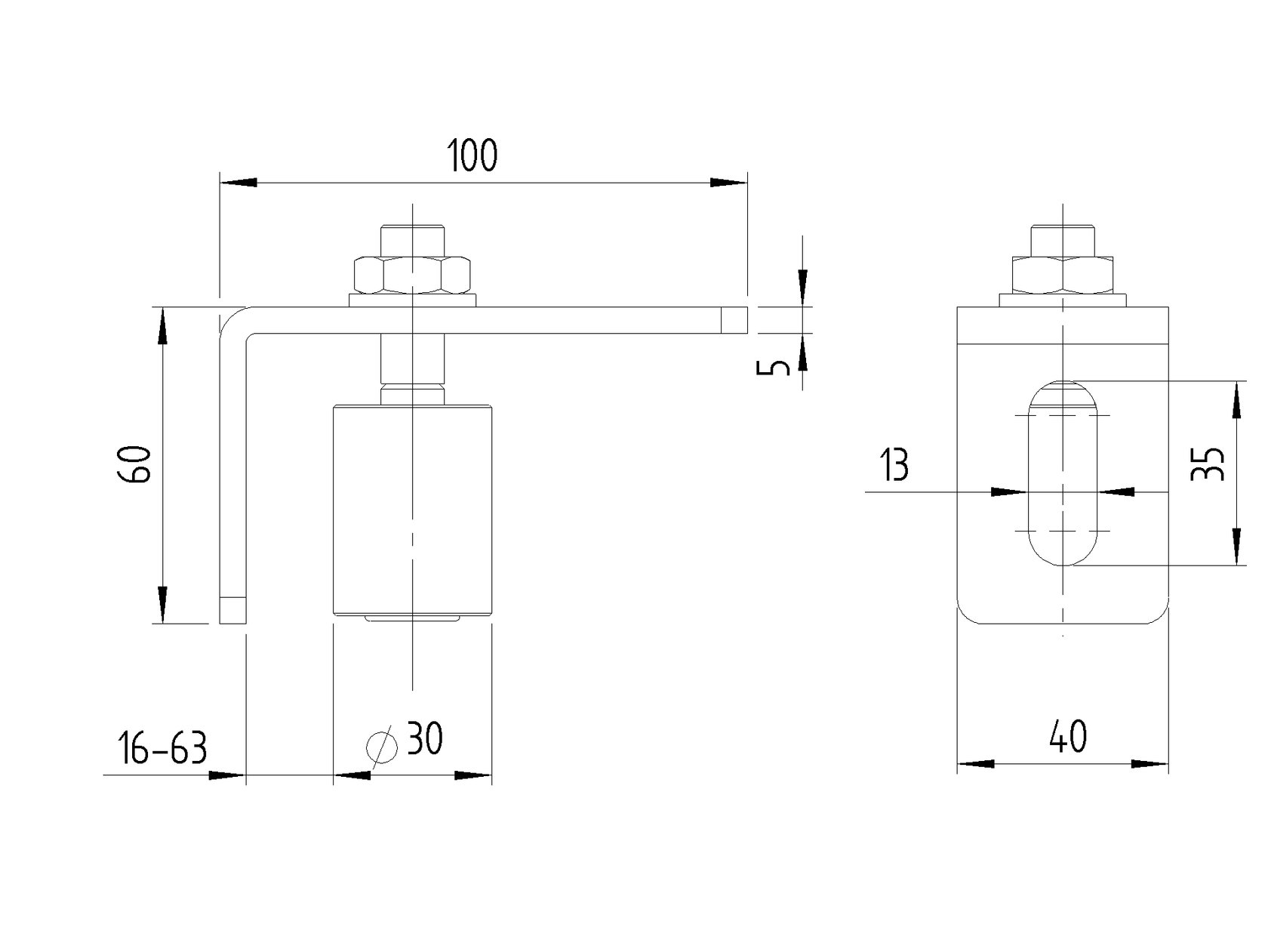 Koliesko nylonové s konzolou